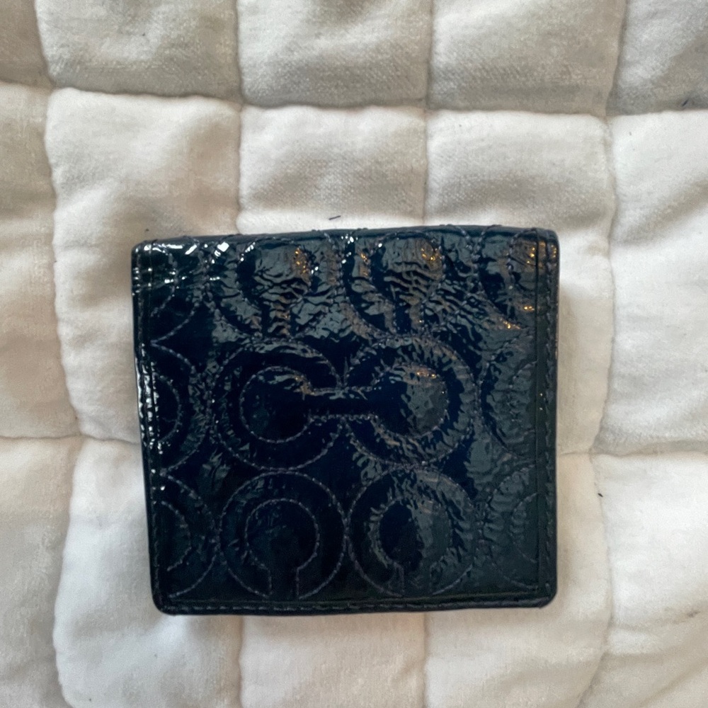 Coach Navy Card Carrying Leather Wallet